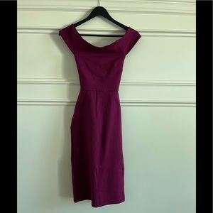 Talula Off the Shoulder Fuchsia Dress